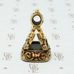 Rose adorned Early 19th c Gold Chalcedony Seal Fob