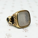 Rose adorned Early 19th c Gold Chalcedony Seal Fob