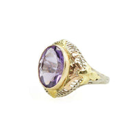 Lovely Deco Amethyst Filigree Ring