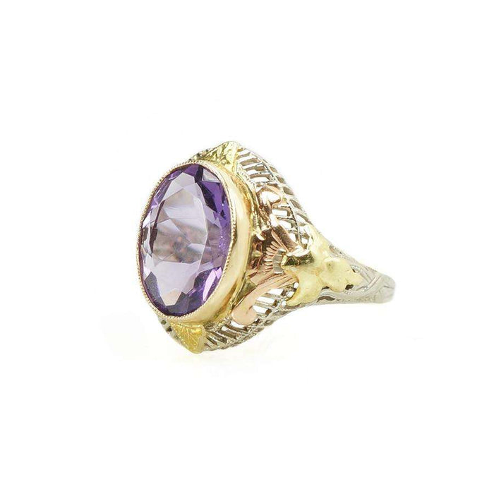 Lovely Deco Amethyst Filigree Ring
