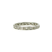 Beautifully Engraved Platinum and Diamond Eternity Band