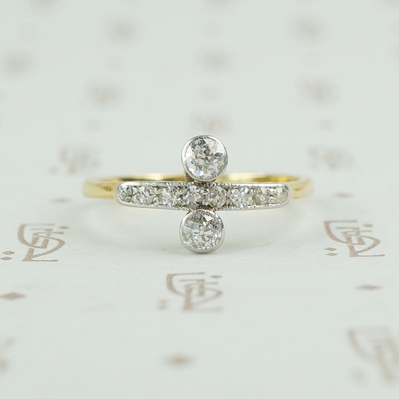 platinum and 18k diamond ring