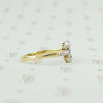 side view plat and 18k diamond ring