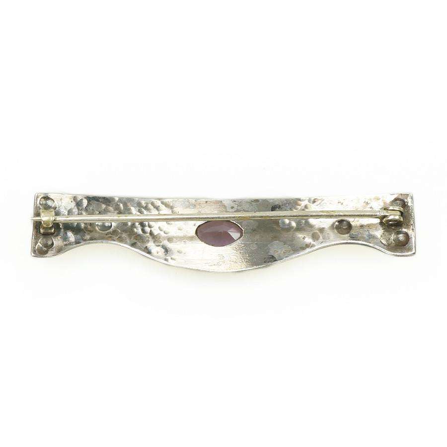 Arts & Crafts Sterling Brooch set with an Amethyst