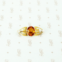 buff top citrine arts and crafts gold brooch with pearls