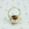 citrine in green gold art nouveau ring back details