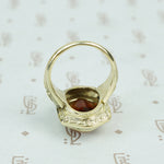 citrine in green gold art nouveau ring back details