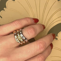 Diamond Set White Gold Contoured Nesting Band