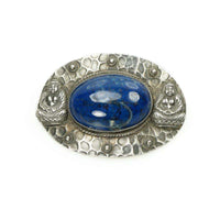 Arts and Crafts Era Sash Pin in Sterling with Lapis