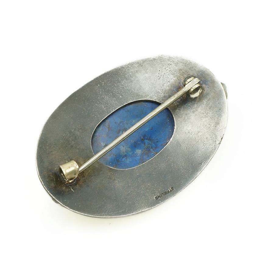 Arts and Crafts Era Sash Pin in Sterling with Lapis