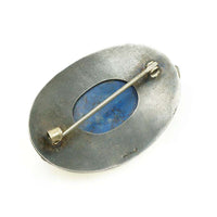 Arts and Crafts Era Sash Pin in Sterling with Lapis