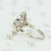1930's White Gold Filigree and Flower Ring