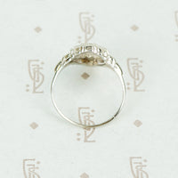 1930's White Gold Filigree and Flower Ring