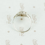 1930's White Gold Filigree and Flower Ring