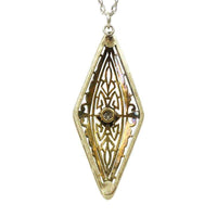 Lovely White Gold Filigree Pendant