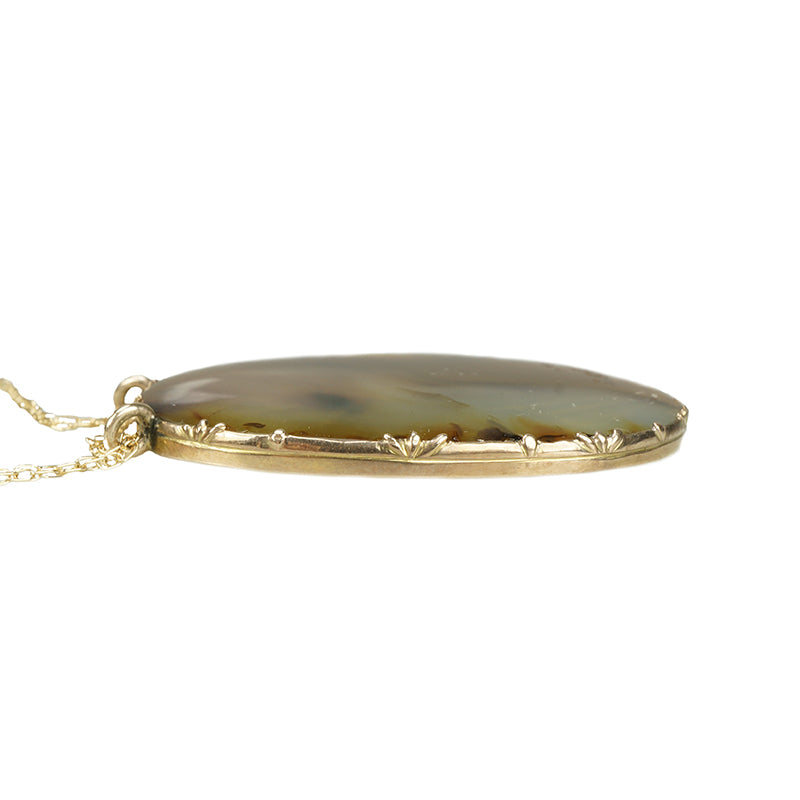 Antique Cut Back Collet Agate Necklace