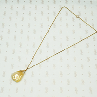 Creamy Orange and Gold Agate Pendant