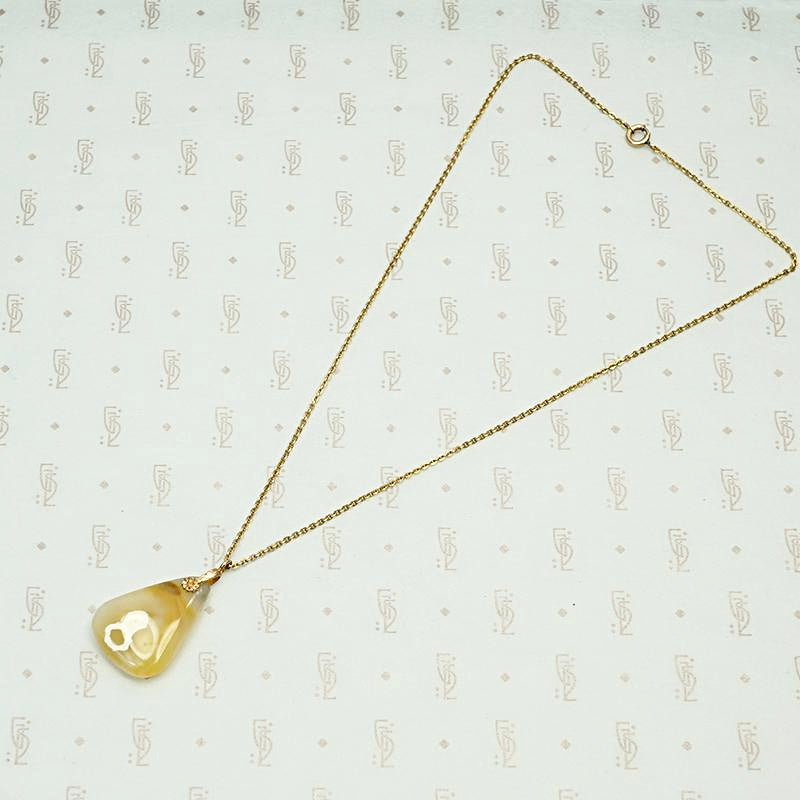 Creamy Orange and Gold Agate Pendant