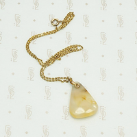 Creamy Orange and Gold Agate Pendant