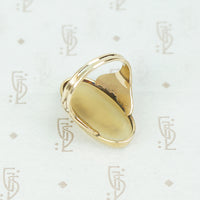 Striking Large Oval Agate in Rose Gold