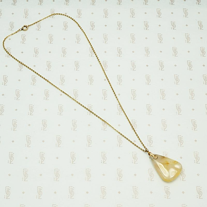 Creamy Orange and Gold Agate Pendant