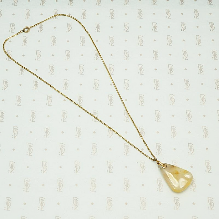 Creamy Orange and Gold Agate Pendant
