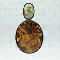 Hypnotic Handmade Agate & Turquoise Pendant