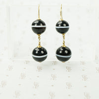 Victorian Banded Agate Earrings