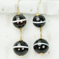 Victorian Banded Agate Earrings