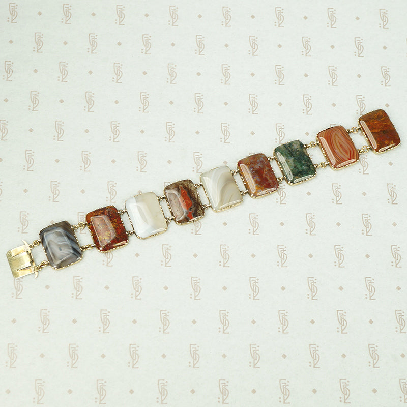 Georgian Agate Specimen Bracelet in Gold