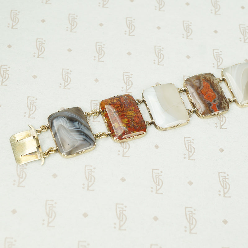 Georgian Agate Specimen Bracelet in Gold