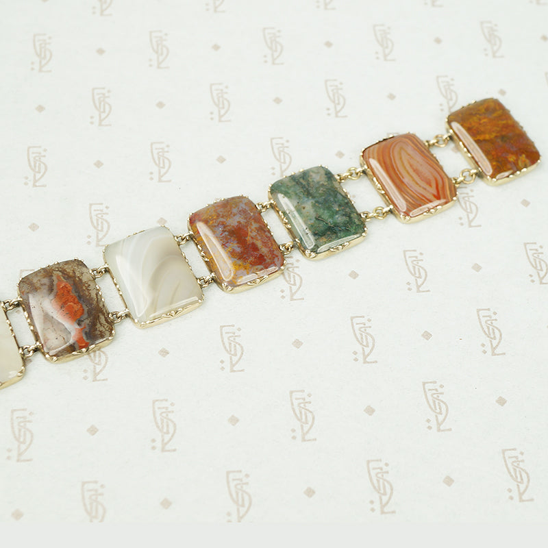 Georgian Agate Specimen Bracelet in Gold