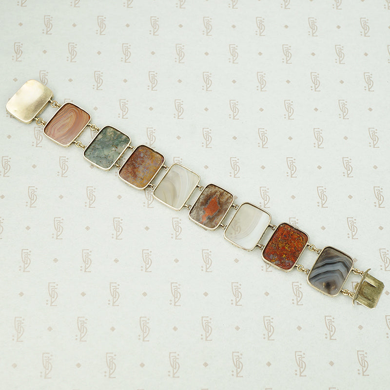 Georgian Agate Specimen Bracelet in Gold