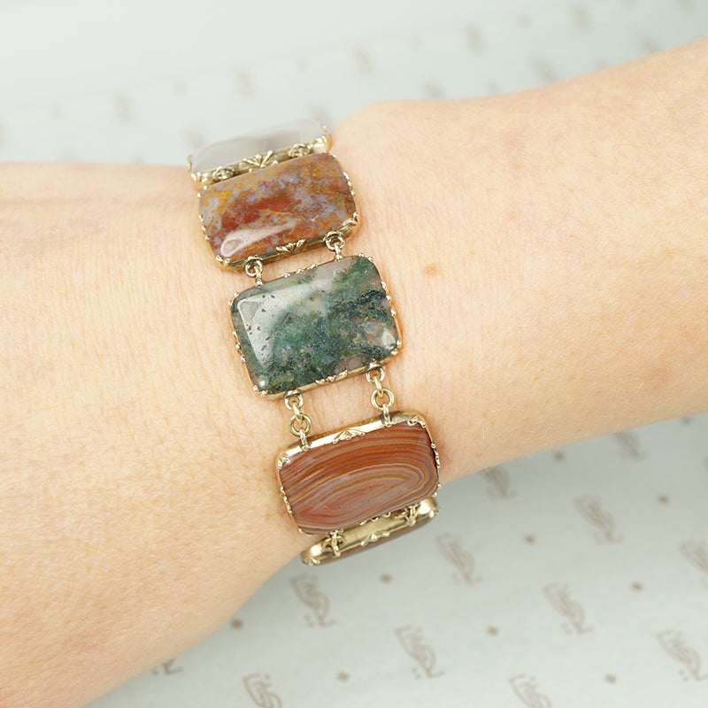 Georgian Agate Specimen Bracelet in Gold