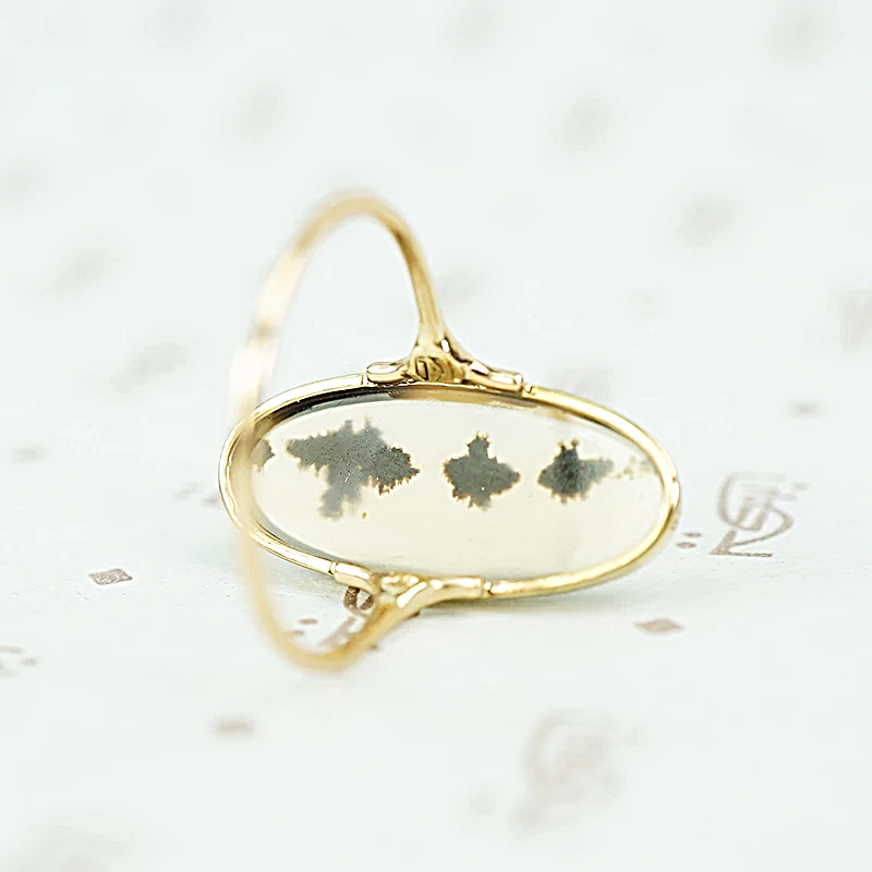 agate and recycled gold conversion ring back view
