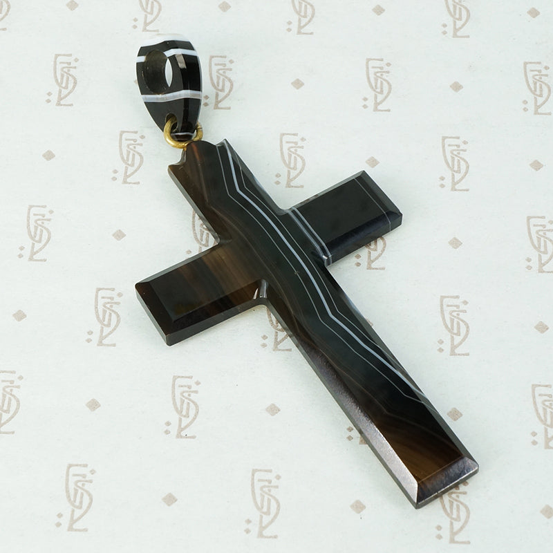 large banded agate cross