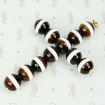Stunning Large Banded Agate Bead 18k Cross