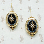Elegant Banded Agate Star Set 18k Earrings