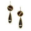 Impressive 18k Antique Banded Agate Earrings