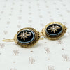 Elegant Banded Agate Star Set 18k Earrings