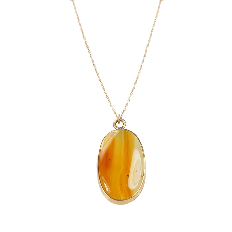 Vintage Pendant Agate in Rose Gold