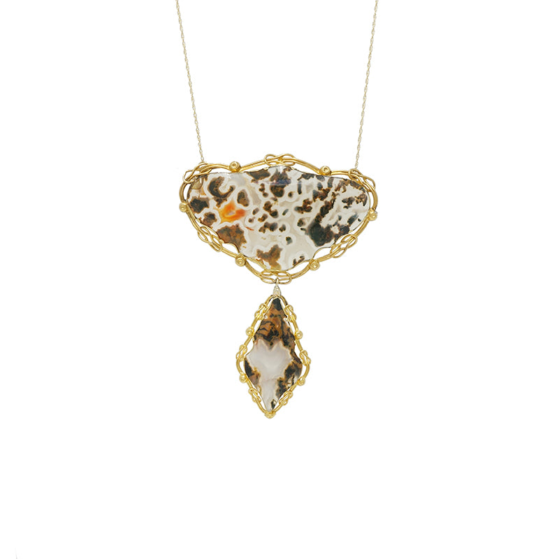 georgian agate necklace in 18k gold