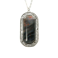 Unique Silver Filigree Agate Necklace