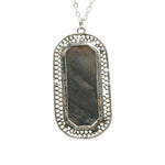 Unique Silver Filigree Agate Necklace