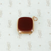 double sided agate locket in 14k rose gold