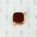 double sided agate locket in 14k rose gold