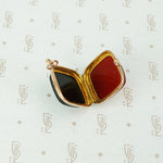 double sided agate locket in 14k rose gold open view