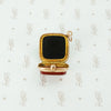 double sided agate locket in 14k rose gold open view