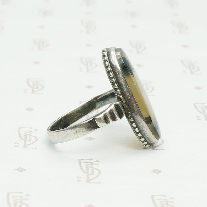 Vintage Silver and Agate Ring