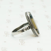 Vintage Silver and Agate Ring